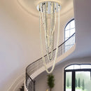 Axyaa Crystal Chandelier Stair Pendant Lamp Living Room Interior Lighting
