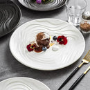 Axyaa Matte Water Ripple Ceramic Plate Steak Pasta Dessert Snack Molecular Cuisine Dish