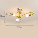 Axyaa Retro Industrial Chandelier LED Ceiling Lamp Wrought Iron Modern Fixture