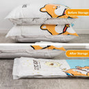 Axyaa Shiba Inu Compression Bags for Clothes Storage: Cute Cartoon Design, Dust Proof Organizer