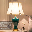 Axyaa Modern Green Ceramics Table Lamp LED for Home Living Bedroom