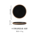 Axyaa Coarse Pottery Vertical Edge Ceramic Pasta Plate, Solid Color Round Dish