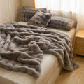 Axyaa Faux Rabbit Fur Blanket: Luxuriously Soft & Warm Sofa Bed Throw Blanket