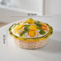 Axyaa Ceramic High-Footed Breakfast Bowl with Lid & Snack Plate