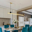 Axyaa Gold Long LED Strip Chandelier for Home and Office Décor