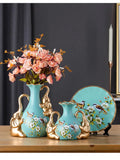 Axyaa Ceramic Flower Vase Set - Modern European Home Decor & Accessories