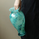Axyaa Blue Glass Vase: Elegant Tabletop Hydroponic Decor for Home, Hotel, or Office
