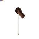 Axyaa Wooden LED Wall Lamps: Bedroom Home Luminaire, Walnut Wood Shade, Bathroom Mirror Stair Light