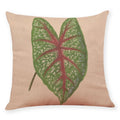 Axyaa Big Leaf Pattern Linen Pillowcase 45x45cm for Car Sofa Home Décor