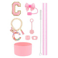 Axyaa 10pcs Tumbler Accessories Set: Straw, Cover, Cap, Boot, Stopper, Keychain, Sticker