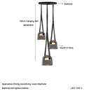 Axyaa Leather Belt Glass Chandelier Pendant Light Luxury LED Lamps Dining Living Room