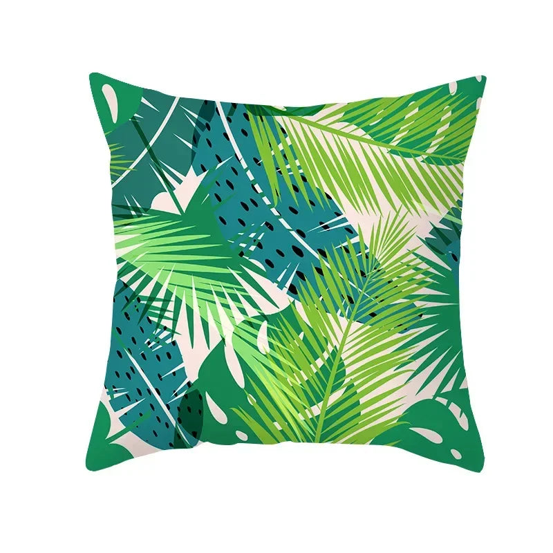 Axyaa Tropical Plant Pillowcase 45*45cm Decor for Home Office Car
