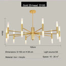 Axyaa Luxury Multi-Head Branch Chandelier Black/Gold LED Art for Home & Restaurant