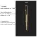 Axyaa Geometric LED Chandelier Black Gold Staircase Lighting for Luxury Living Spaces
