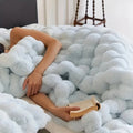 Axyaa Ultra Plush Bubble Fleece Throw Blanket for Home, Sofa, Travel - Reversible, All-Season