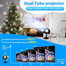Axyaa Snowfall Projector: Double-tube Rotating Snowflake Lamp for Festive Decoration