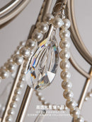 Axyaa Pearl Crystal Lamp: American Retro Villa Silver High-End Living Room, Bedroom, Dining Room