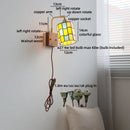 Axyaa Glass Wood LED Wall Lamp for Bedroom Bathroom Mirror Fixture