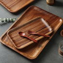 Axyaa Acacia Wood Tea Tray for Snacks and Coffee Storage