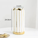 Axyaa Gilded Ceramic Vase for Flowers Desk Decoration - Nordic Home Decor