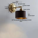 Axyaa Glass Brass LED Wall Light with Clear Flower Shade - White Luxury Room Decor