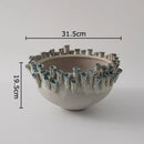 Axyaa Porous Edge Ceramic Vase, Desk Decoration, Flower Arrangement, Room Aesthetic Decor