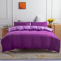 Axyaa Microfiber Duvet Cover Set Solid Color Comfortable Quilt Cover King Twin