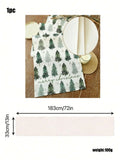 Axyaa Christmas Pine Tree Table Runner for Festive Table Decor