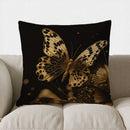 Axyaa Golden Butterfly Pillow Cover Pattern for Sofa, Bedroom, Car, Decor