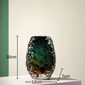 Axyaa Wrinkled Ice Glass Vase for Creative Flower Arrangement and Room Decor