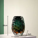 Axyaa Wrinkled Ice Glass Vase for Creative Flower Arrangement and Room Decor