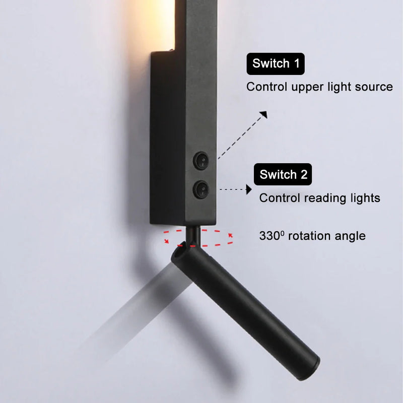 Axyaa Modern LED Wall Lamp for Bedroom, Bedside Reading and Bathroom Lighting Decoration