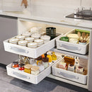 Axyaa Kitchen Cabinet Organizer Tray with Slide-Out Drawer and Handle