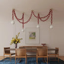 Axyaa Modern Glass Chain Chandelier Swagged Hanging Light Colorful Suspension Luminaire
