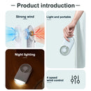 Axyaa Portable Night Light Fan: Mini LED Rechargeable USB Handheld Fan