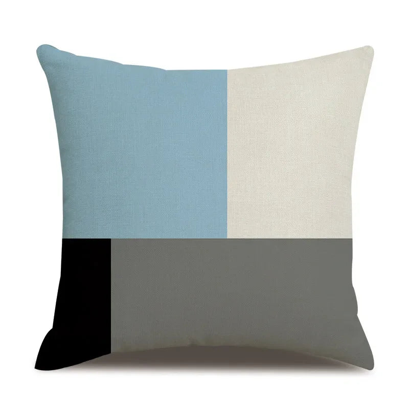 Axyaa Blue Deltoid Geometry Pillow Cover 45*45cm for Living Room, Bedroom, Sofa, Car