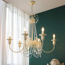 Axyaa Romantic White LED Chandelier E14 Candle Pendant Light for Bedroom and Dining Room