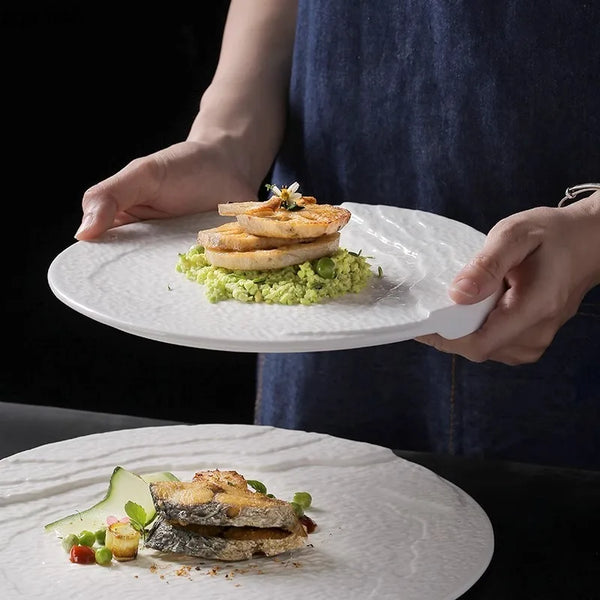 Axya Irregular Texture Ceramic Dinner Plate Set