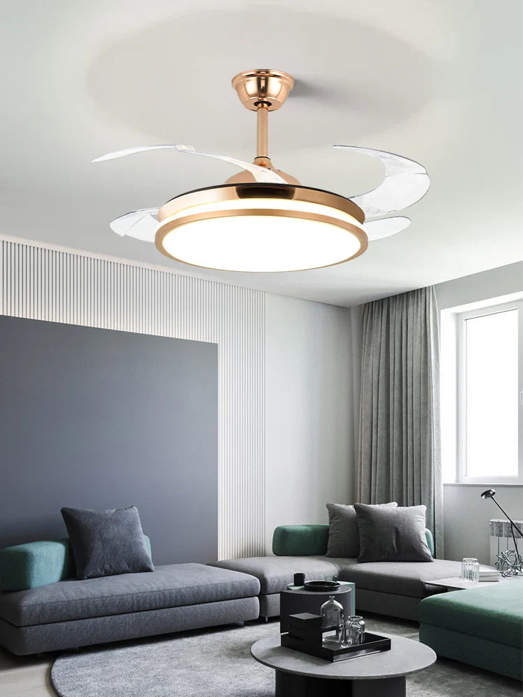 Axyaa LED Fan Lamp: Modern Invisible Chandelier for Living Room, Bedroom & Dining Room