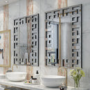 Axyaa Silver Polished Hollow-out Wall Mirror for Home and Hotel