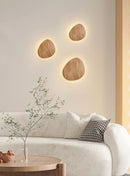 Axyaa Round Wooden Wall Lamp for Modern Nordic Interior Setting