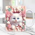 Axyaa 3D Cat Coffee Ceramic Mug Kitten Love Tea Cup Christmas Gift Mug