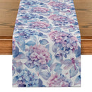 Hydrangea Dragonfly Butterfly Table Runner by Axyaa for Kitchen Dining Living Room
