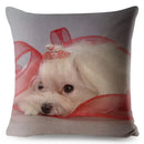Maltese Dog Pillow Cover by Axyaa - Decorative Cushion Case for Home and Car