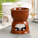 Axyaa Ceramic Chocolate Chafing Dish with Fork - Melting Mug Set