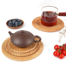 Axyaa Rattan Tea Cushion: Hand Woven Hot Insulation Coasters and Placemats