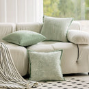 Embroidered Green Cushion Covers 45X45 - Axyaa Plush Throw Pillow for Sofa Décor