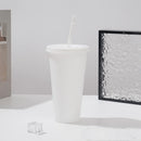Axyaa 710ml Macaron Plastic Straw Cup - Large Capacity, Reusable, Ideal for Parties & Coffee