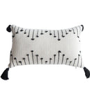 Axyaa Geometric Tufted Cushion Cover With Tassel - Modern Boho Throw Pillow