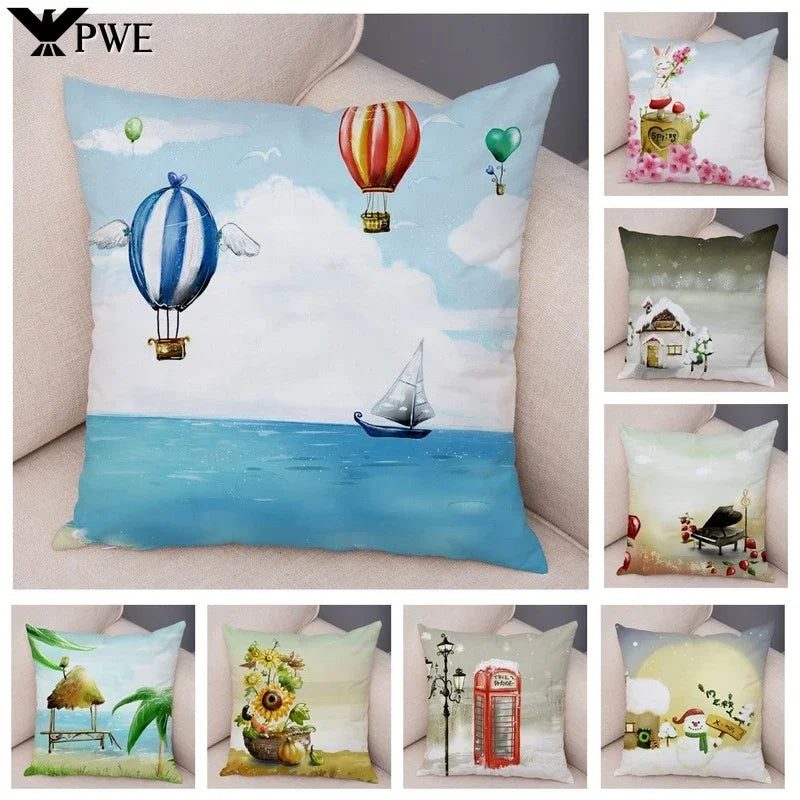 Axyaa Cartoon Design Pillowcase for Children's Room, Sofa, Home Decoration 45*45cm